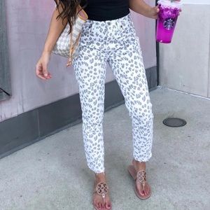 Leopard White Jeans